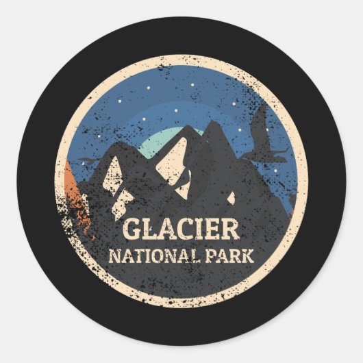 Nationaal park Glacier Ronde Sticker (Voorkant)
