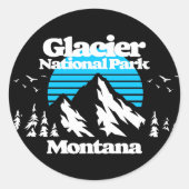 Nationaal park Glacier Ronde Sticker (Voorkant)
