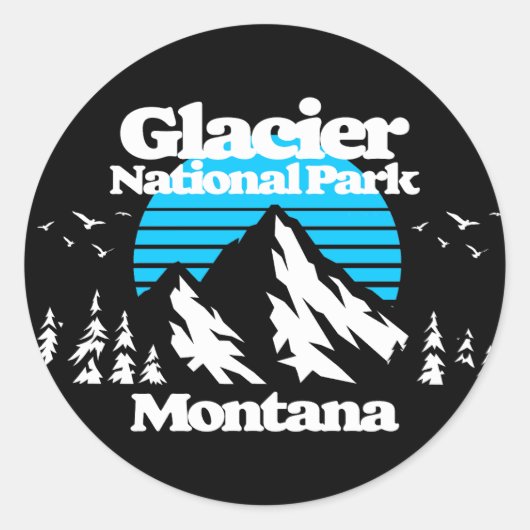 Nationaal park Glacier Ronde Sticker (Voorkant)