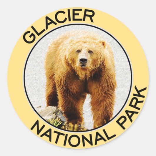 Nationaal park Glacier Ronde Sticker (Voorkant)