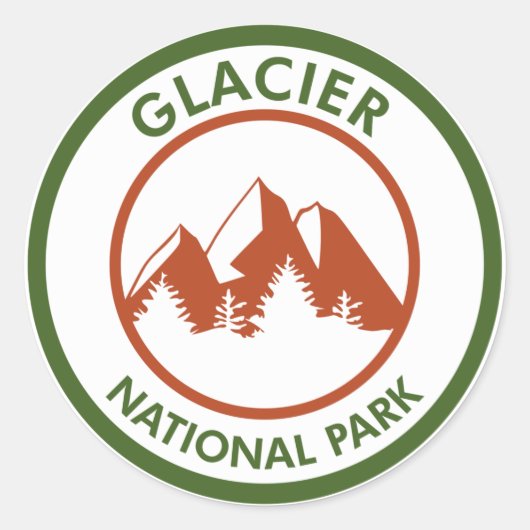 Nationaal park Glacier Ronde Sticker (Voorkant)