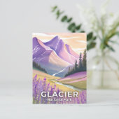 Nationaal park Glacier | Spring Lavendel Waterverf Briefkaart (Staand voorkant)