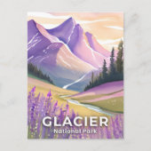 Nationaal park Glacier | Spring Lavendel Waterverf Briefkaart (Voorkant)
