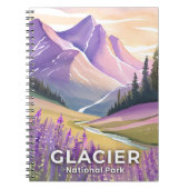 Nationaal park Glacier | Spring Lavendel Waterverf Notitieboek (Voorkant)