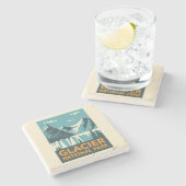 Nationaal Park  Glacier Stenen Onderzetter (Zijkant)