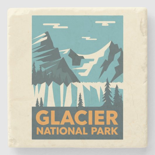 Nationaal Park  Glacier Stenen Onderzetter (Voorkant)