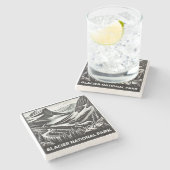 Nationaal park Glacier Stenen Onderzetter (Zijkant)