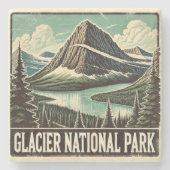 Nationaal park Glacier Stenen Onderzetter (Voorkant)