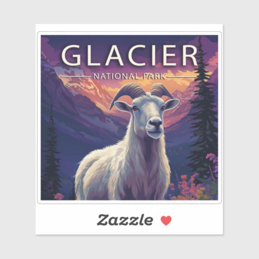Nationaal park Glacier Sticker (Vel)