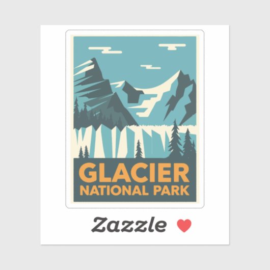 Nationaal Park  Glacier Sticker (Vel)