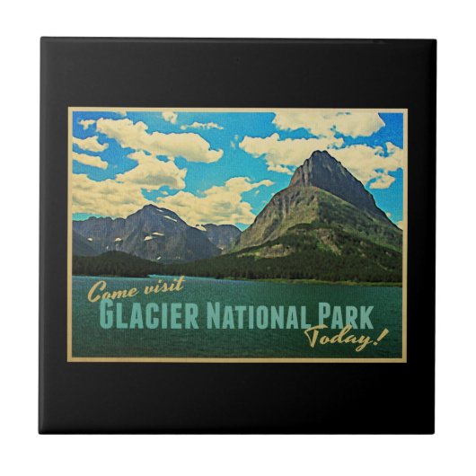 Nationaal park Glacier Tegeltje (Voorkant)