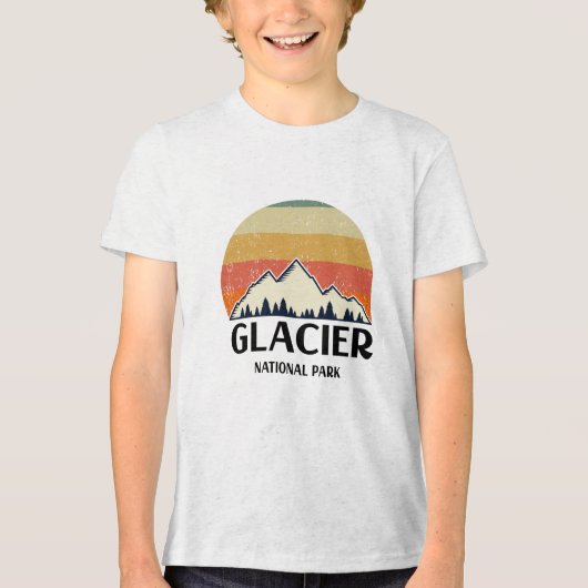 Nationaal Park Glacier Tri-Blend Shirt (Voorkant)