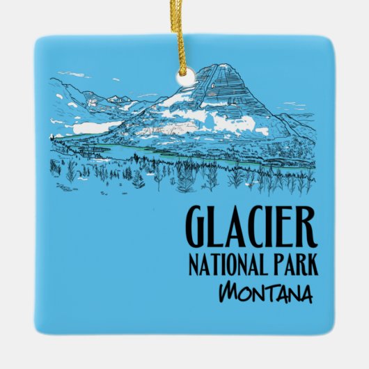 Nationaal park Glacier Verborgen meer Montana Keramisch Ornament (Voorkant)