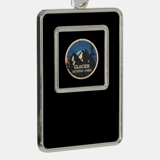 Nationaal park Glacier Verzilverd Omlijst Ornament (Rechts)
