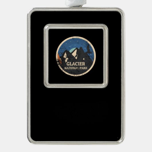Nationaal park Glacier Verzilverd Omlijst Ornament (Voorkant)