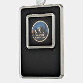 Nationaal park Glacier Verzilverd Omlijst Ornament (Links)