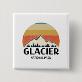 Nationaal Park  Glacier Vierkante Button 5,1 Cm (Voorkant)