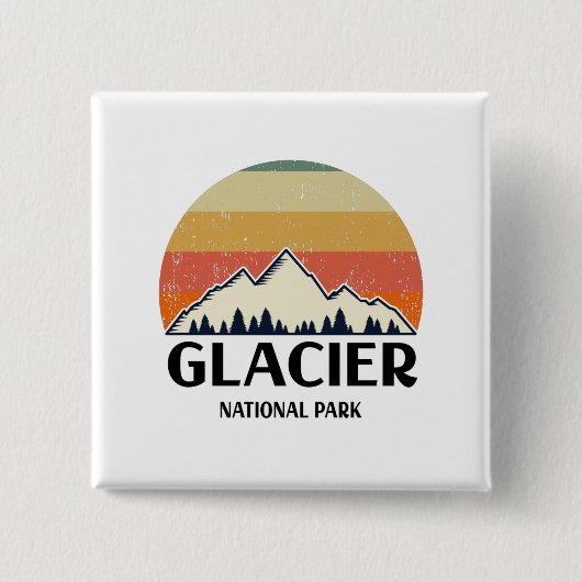 Nationaal Park  Glacier Vierkante Button 5,1 Cm (Voorkant)