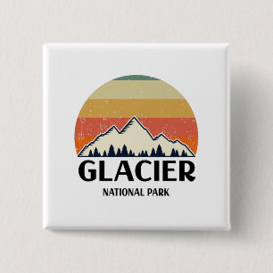 Nationaal Park  Glacier Vierkante Button 5,1 Cm