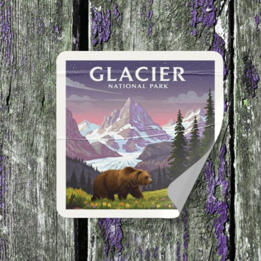 Nationaal Park  Glacier Vierkante Sticker