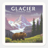 Nationaal Park  Glacier Vierkante Sticker (Voorkant)