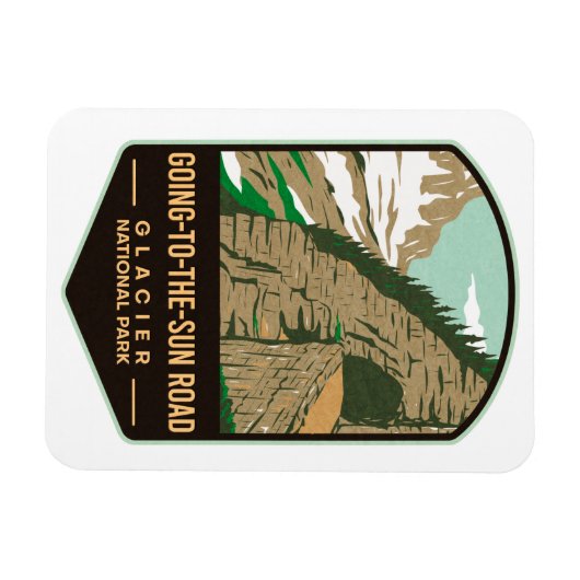 Nationaal park gletsjer aan de kant van de snelweg magneet (Horizontaal)