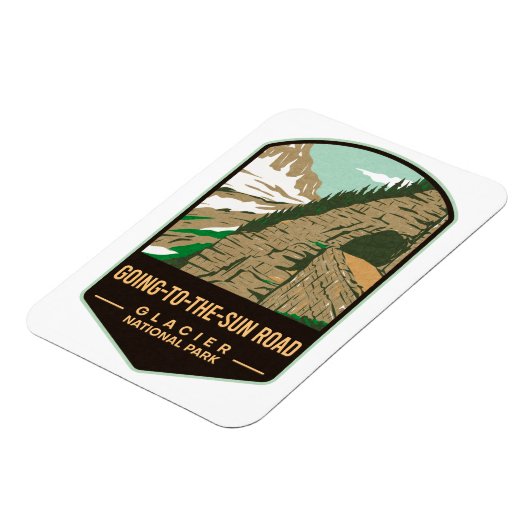 Nationaal park gletsjer aan de kant van de snelweg magneet (Linkerzijde)