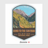 Nationaal park gletsjer aan de kant van de snelweg sticker (Vel)
