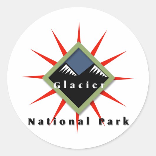 Nationaal Park, Gletsjer Ronde Sticker (Voorkant)