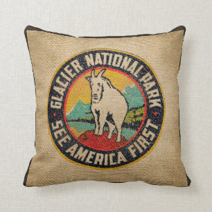 Nationaal Park Goat Burlap  Label Glacier Kussen