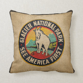 Nationaal Park Goat Burlap Label Glacier Kussen