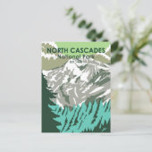 Nationaal park Goode Mountain Retro North Cascades Briefkaart (Staand voorkant)