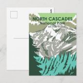Nationaal park Goode Mountain Retro North Cascades Briefkaart (Voorkant / Achterkant)
