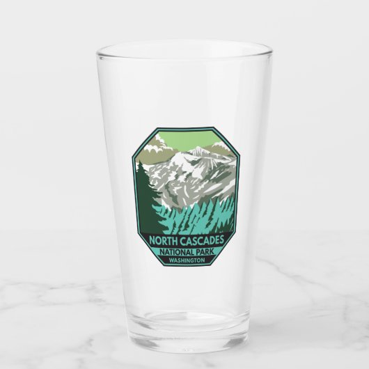 Nationaal park Goode Mountain Retro North Cascades Glas (Voorkant)