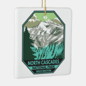 Nationaal park Goode Mountain Retro North Cascades Keramisch Ornament (Rechts)