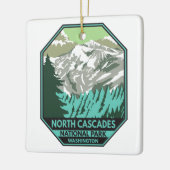 Nationaal park Goode Mountain Retro North Cascades Keramisch Ornament (Links)