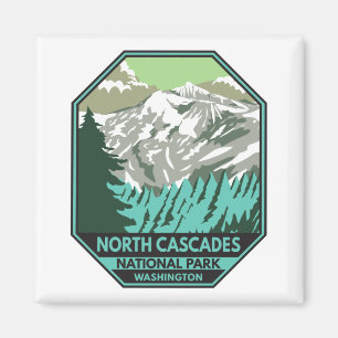 Nationaal park Goode Mountain Retro North Cascades Magneet