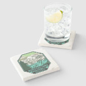 Nationaal park Goode Mountain Retro North Cascades Stenen Onderzetter (Zijkant)