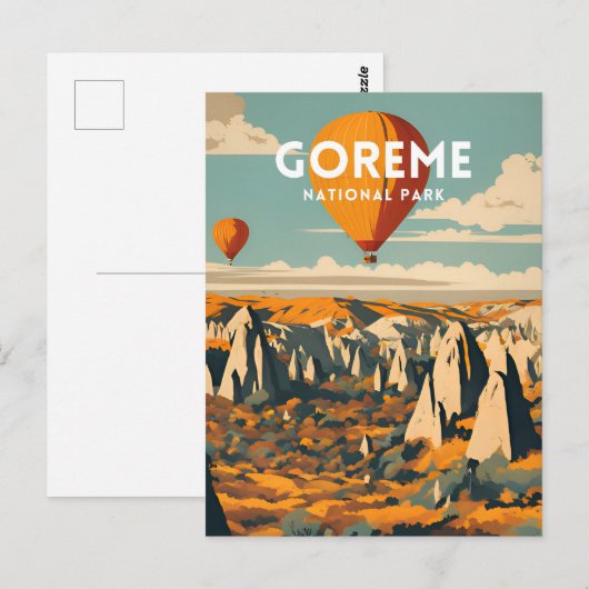 Nationaal park Goreme Vintage Briefkaart (Voorkant / Achterkant)