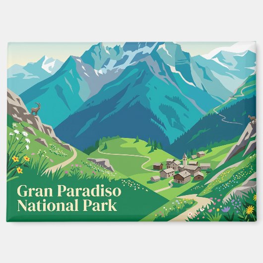 Nationaal park Gran Paradiso Italië Magneet (Voorkant)