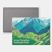 Nationaal park Gran Paradiso Italië Magneet (Voorkant / Achterkant)