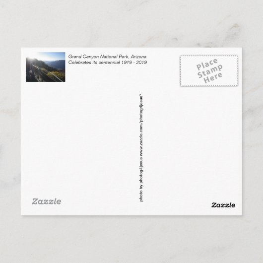 Nationaal park Grand Canyon Centennial 2019 Briefkaart (Achterkant)