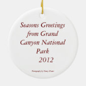 Nationaal Park Grand Canyon * gedateerd* 2012 Keramisch Ornament (Achterkant)