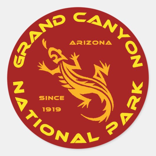 Nationaal park Grand Canyon Ronde Sticker (Voorkant)