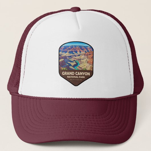 Nationaal Park Grand Canyon Shield Trucker Pet (Voorkant)