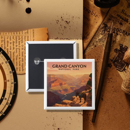 Nationaal park Grand Canyon Vierkante Button 5,1 Cm