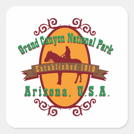 Nationaal park Grand Canyon Vierkante Sticker (Voorkant)