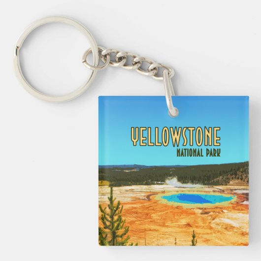  nationaal park Grand Prismatic Yellowstone Sleutelhanger (Voorkant)