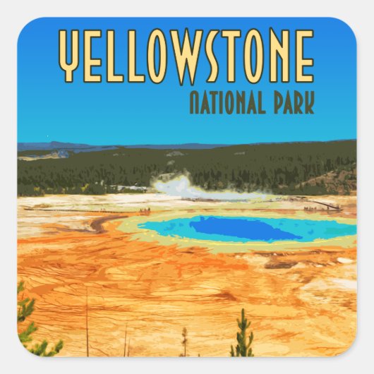  nationaal park Grand Prismatic Yellowstone Vierkante Sticker (Voorkant)