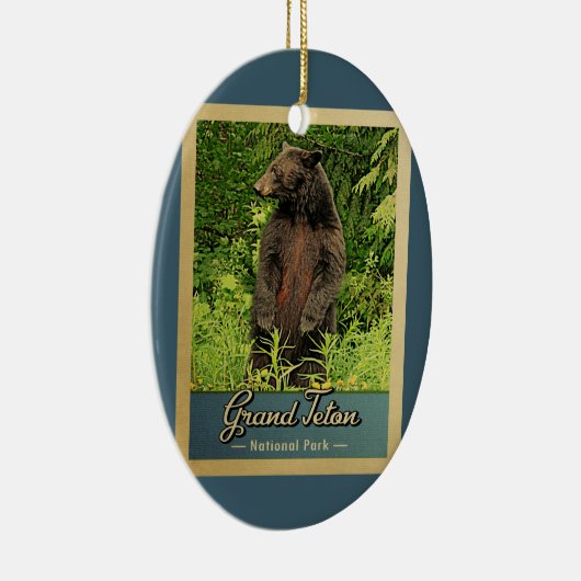 Nationaal park Grand Teton  Beer Keramisch Ornament (Rechts)